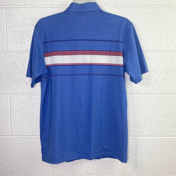Vintage Puritan Polo Short Sleeve Shirt Mens M Blue White Pink Striped NWT - Picture 4 of 10